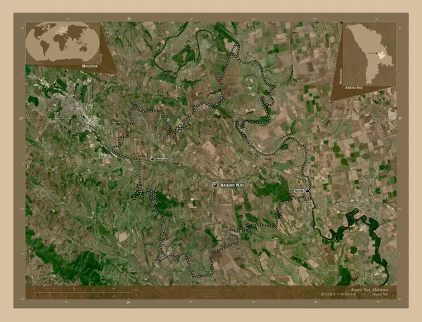 Anenii Noi Περιφέρεια Μολδαβίας Δορυφορικός Χάρτης Χαμηλής Ανάλυσης Τοποθεσίες Και — Φωτογραφία Αρχείου