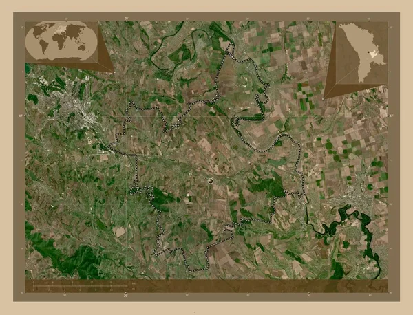 Anenii Noi Περιφέρεια Μολδαβίας Δορυφορικός Χάρτης Χαμηλής Ανάλυσης Γωνιακοί Χάρτες — Φωτογραφία Αρχείου