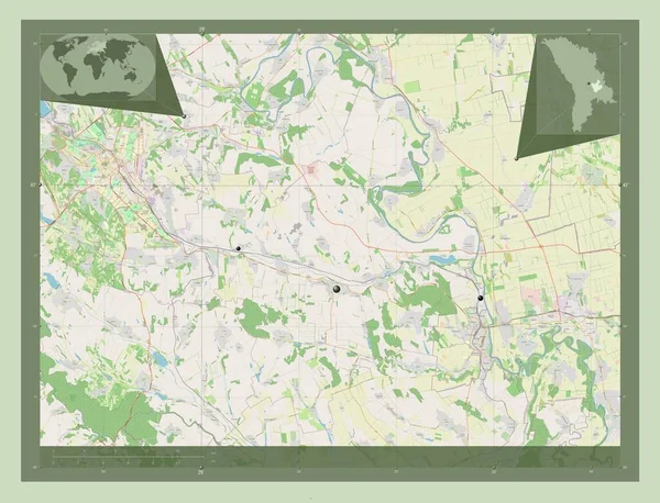 Anenii Noi Distrito Moldavia Open Street Map Ubicaciones Las Principales —  Fotos de Stock