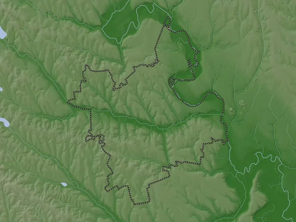 Anenii Noi 摩尔多瓦区 带有湖泊和河流的Wiki风格的高程图 — 图库照片