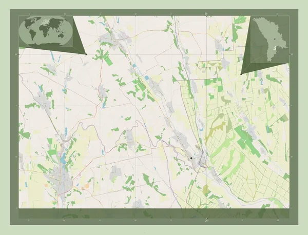 Basarabeasca Distrito Moldávia Abrir Mapa Rua Mapa Localização Auxiliar Canto — Fotografia de Stock