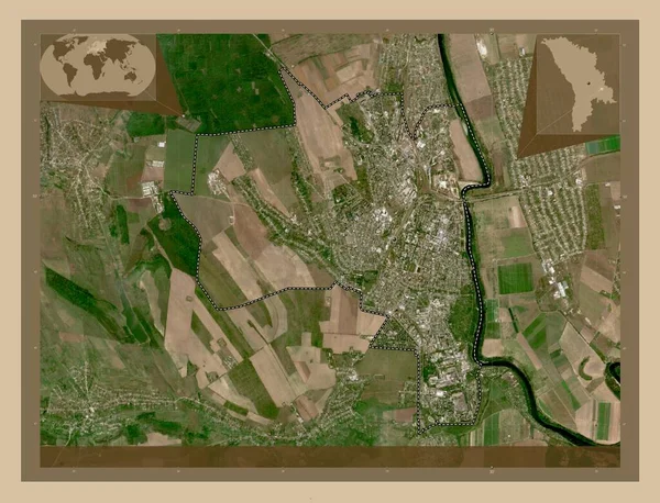 Bender Město Moldavsko Satelitní Mapa Nízkým Rozlišením Umístění Velkých Měst — Stock fotografie