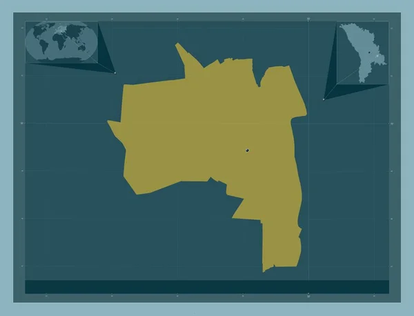 Bender 摩尔多瓦市 固体的颜色形状 该区域主要城市的所在地点 角辅助位置图 — 图库照片