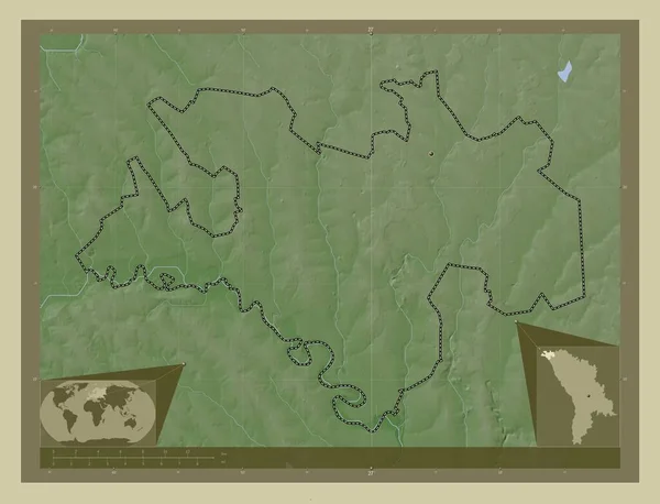 Briceni District Moldavie Carte Altitude Colorée Dans Style Wiki Avec — Photo
