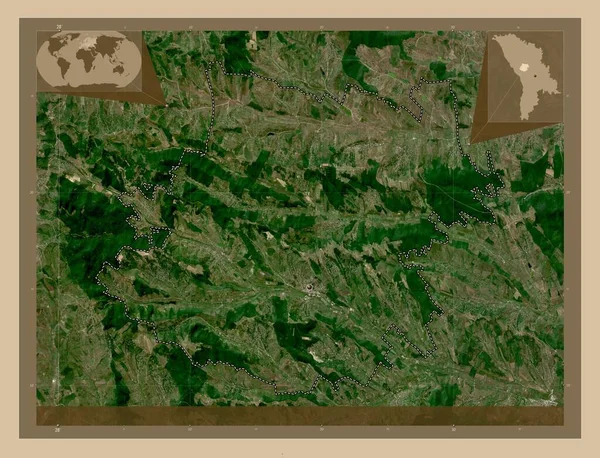 Calarasi District Moldova Low Resolution Satellite Map Corner Auxiliary Location — Stock Photo, Image