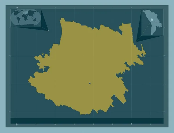 Calarasi Distrito Moldávia Forma Cor Sólida Mapa Localização Auxiliar Canto — Fotografia de Stock