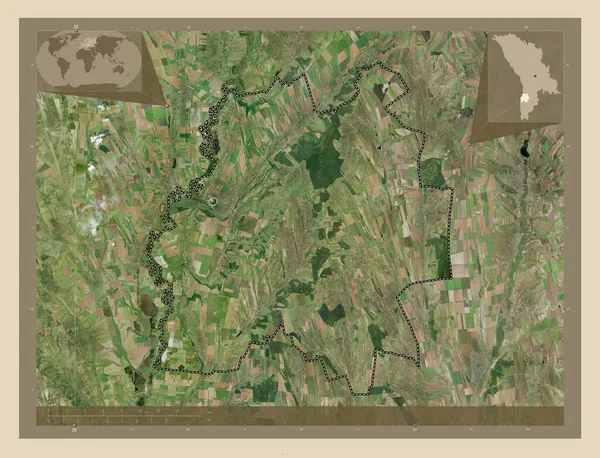 Kantemir Distriktet Moldavien Högupplöst Satellitkarta Platser För Större Städer Regionen — Stockfoto