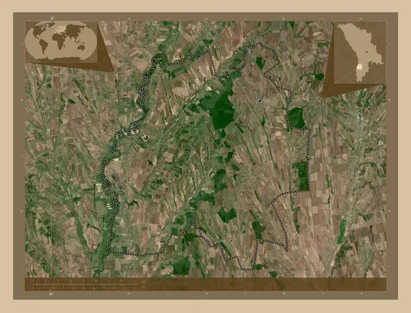 Cantemir Okręg Mołdawii Niska Rozdzielczość Satelity Lokalizacje Dużych Miast Regionu — Zdjęcie stockowe