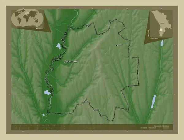 Кантемір Район Молдови Висота Карти Забарвлена Вікі Стилі Озерами Річками — стокове фото