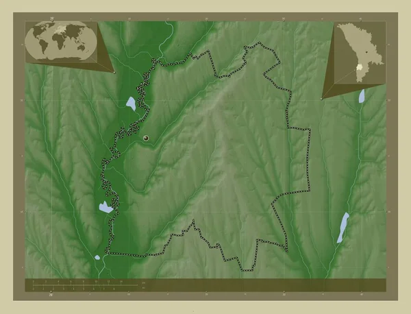Cantemir Okres Moldavsko Zdvihová Mapa Zbarvená Stylu Wiki Jezery Řekami — Stock fotografie