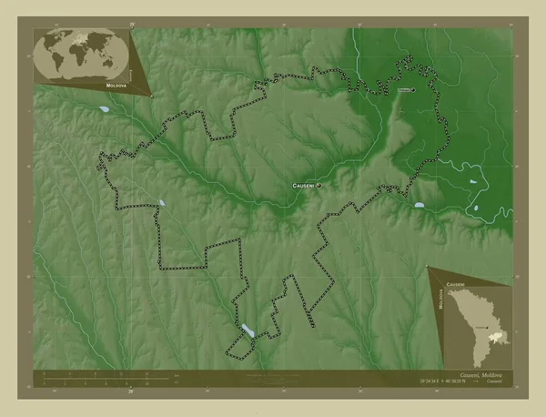 Causeni Район Молдови Висота Карти Забарвлена Вікі Стилі Озерами Річками — стокове фото