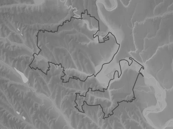 Criuleni Dzielnica Mołdawii Mapa Wzniesień Skali Szarości Jeziorami Rzekami — Zdjęcie stockowe