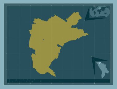 Donduseni, Moldova bölgesi. Katı renk şekli. Köşedeki yedek konum haritaları