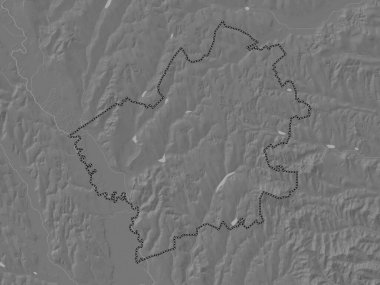 Falesti, Moldova bölgesi. Gölleri ve nehirleri olan çift seviyeli yükseklik haritası