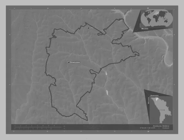Donduseni Περιφέρεια Μολδαβίας Υψόμετρο Διαβαθμίσεων Του Γκρι Λίμνες Και Ποτάμια — Φωτογραφία Αρχείου