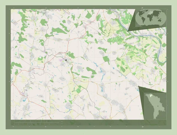 Donduseni Distrito Moldávia Abrir Mapa Rua Mapa Localização Auxiliar Canto — Fotografia de Stock