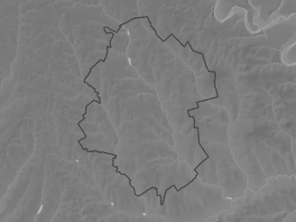 Drochia Distretto Moldova Mappa Elevazione Scala Grigi Con Laghi Fiumi — Foto Stock