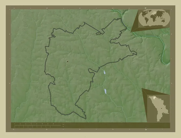 Дондушень Район Молдовы Карта Высоты Окрашенная Вики Стиле Озерами Реками — стоковое фото