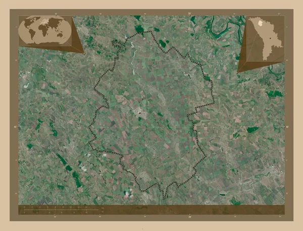 Drochia Περιφέρεια Μολδαβίας Δορυφορικός Χάρτης Χαμηλής Ανάλυσης Γωνιακοί Χάρτες Βοηθητικής — Φωτογραφία Αρχείου