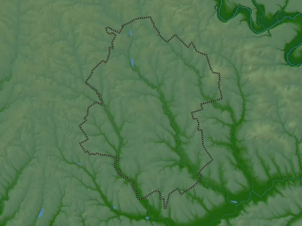 Drochia District Moldavie Carte Altitude Colorée Avec Lacs Rivières — Photo