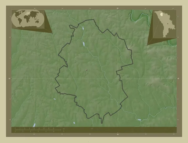 Drochia District Moldavie Carte Altitude Colorée Dans Style Wiki Avec — Photo