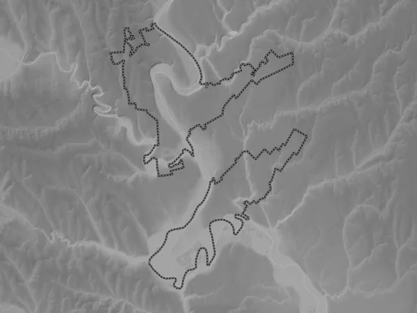 ドバサリ モルドバの地区 湖や川とグレースケール標高マップ — ストック写真