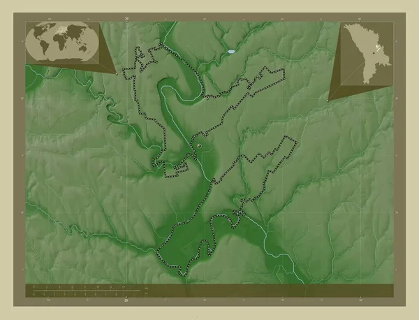 Dubasari Okres Moldavsko Zdvihová Mapa Zbarvená Stylu Wiki Jezery Řekami — Stock fotografie