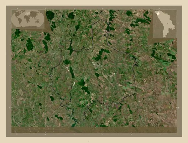 Edinet District Moldavië Satellietkaart Met Hoge Resolutie Locaties Van Grote — Stockfoto