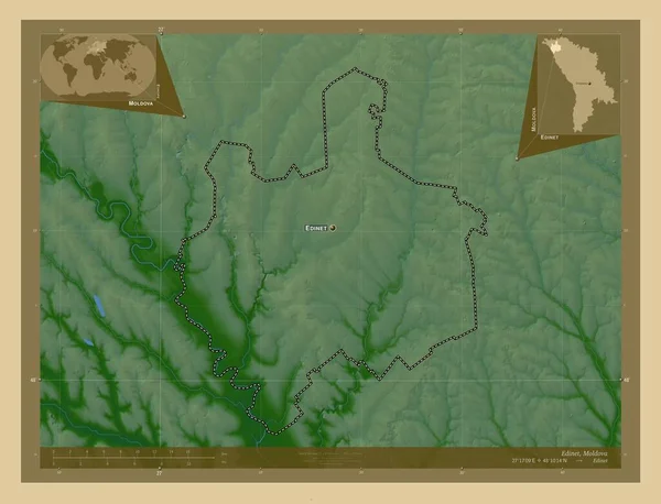 Район Молдови Кольорові Карти Висот Озерами Річками Місця Розташування Назви — стокове фото
