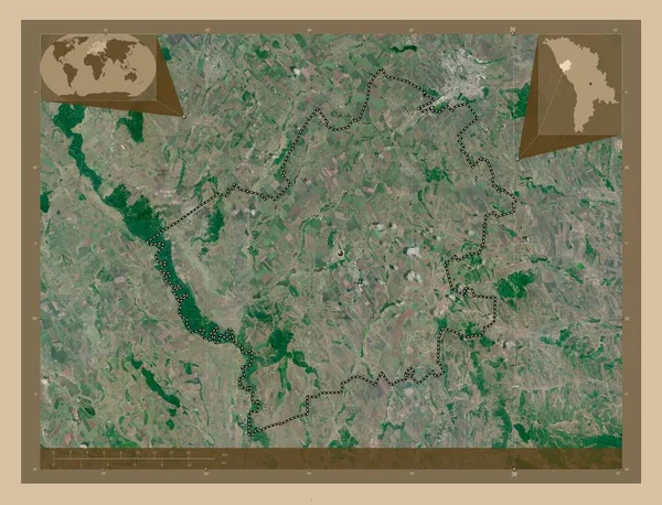 Falesti Distrito Moldávia Mapa Satélite Baixa Resolução Locais Das Principais — Fotografia de Stock