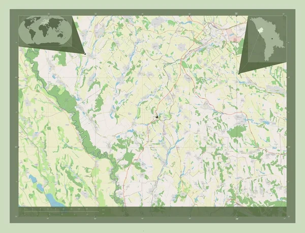 Φαλέστι Περιφέρεια Μολδαβίας Χάρτης Του Δρόμου Γωνιακοί Χάρτες Βοηθητικής Θέσης — Φωτογραφία Αρχείου