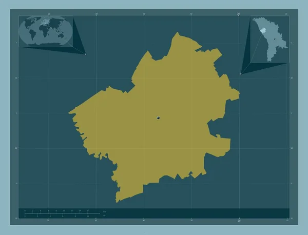 Falesti Distretto Moldova Forma Tinta Unita Mappa Della Posizione Ausiliaria — Foto Stock
