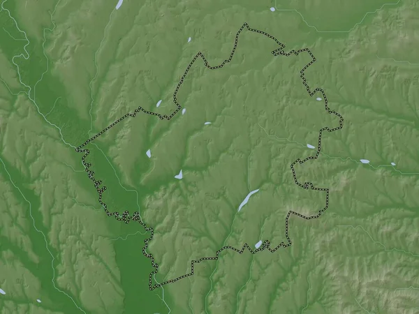 Falesti Distriktet Moldavien Höjd Karta Färgad Wiki Stil Med Sjöar — Stockfoto