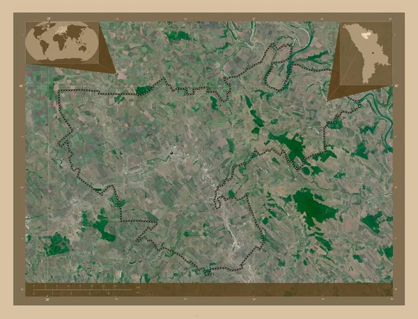 Floresti Περιφέρεια Μολδαβίας Δορυφορικός Χάρτης Χαμηλής Ανάλυσης Γωνιακοί Χάρτες Βοηθητικής — Φωτογραφία Αρχείου