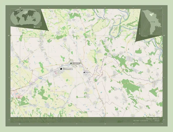 Floresti Distrito Moldavia Open Street Map Ubicaciones Nombres Las Principales —  Fotos de Stock