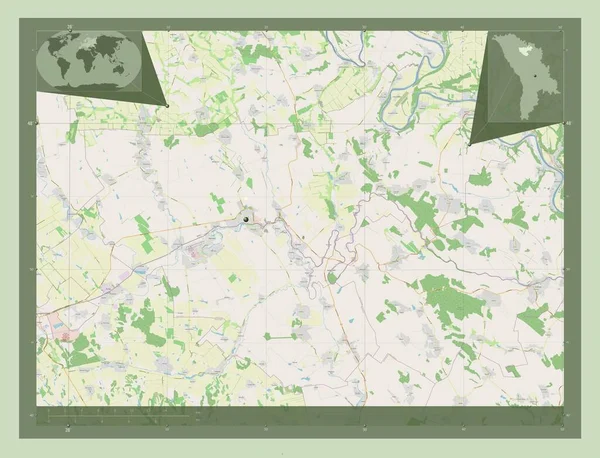 Floresti Distrito Moldavia Open Street Map Mapas Ubicación Auxiliares Esquina — Foto de Stock