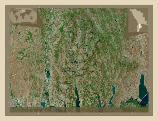 Gagauzien Moldaviens Autonoma Territorium Högupplöst Satellitkarta Hjälpkartor För Hörnen — Stockfoto