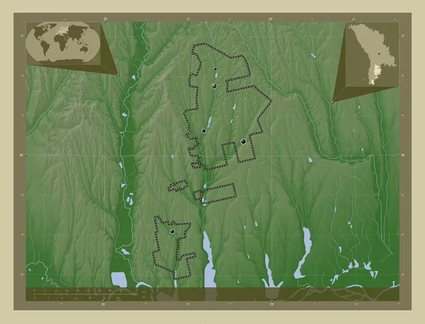 Gagauzia Territorio Autonomo Della Moldavia Mappa Elevazione Colorata Stile Wiki — Foto Stock