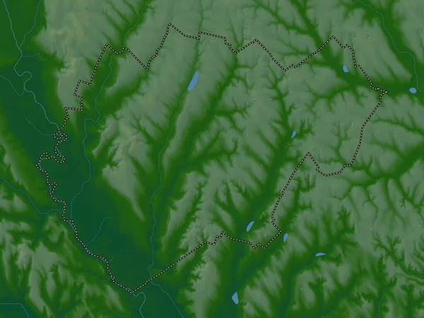Glodeni District Moldova Colored Elevation Map Lakes Rivers — Stock Photo, Image