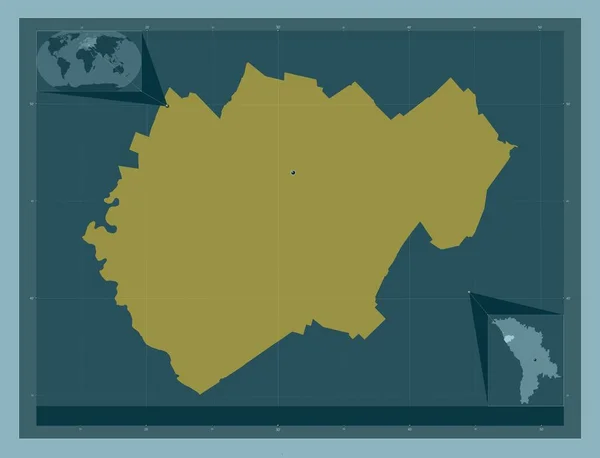 Γκλοντένι Περιφέρεια Μολδαβίας Ατόφιο Χρώμα Γωνιακοί Χάρτες Βοηθητικής Θέσης — Φωτογραφία Αρχείου