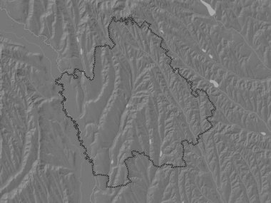 Hincesti, Moldova bölgesi. Gölleri ve nehirleri olan çift seviyeli yükseklik haritası