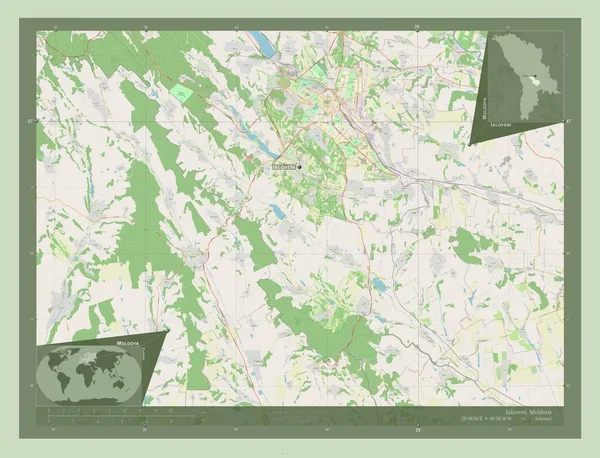 Ialoveni Distrito Moldávia Abrir Mapa Rua Locais Nomes Das Principais — Fotografia de Stock