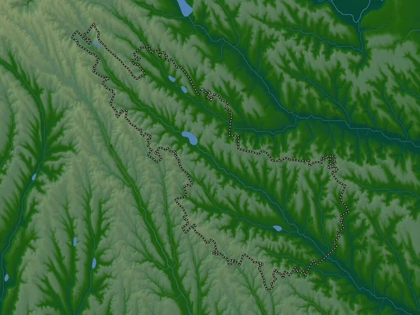 Ialoveni Moldova Bölgesi Gölleri Nehirleri Olan Renkli Yükseklik Haritası — Stok fotoğraf