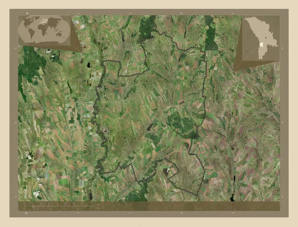 Leova Okręg Mołdawii Mapa Satelity Wysokiej Rozdzielczości Pomocnicze Mapy Położenia — Zdjęcie stockowe