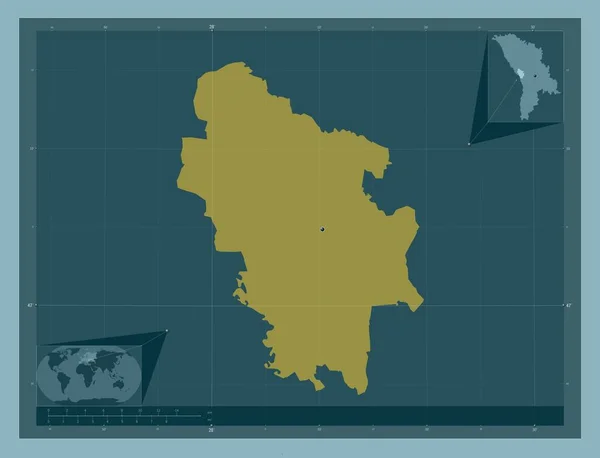 Ниспорень Район Молдовы Твердая Форма Цвета Вспомогательные Карты Расположения Углов — стоковое фото