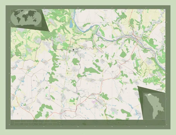 Ocnita Distrito Moldávia Abrir Mapa Rua Mapa Localização Auxiliar Canto — Fotografia de Stock