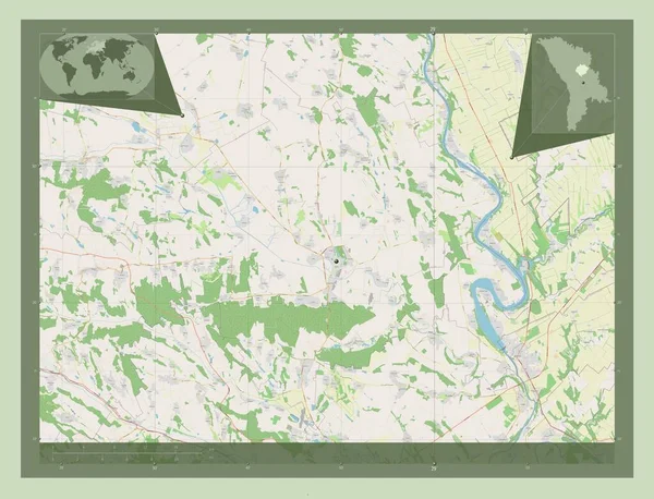Орхей Район Молдовы Карта Улиц Вспомогательные Карты Расположения Углов — стоковое фото