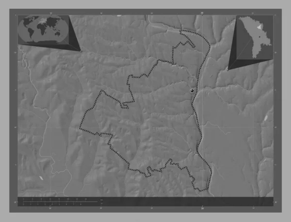 Rezina Περιφέρεια Μολδαβίας Bilevel Υψομετρικός Χάρτης Λίμνες Και Ποτάμια Γωνιακοί — Φωτογραφία Αρχείου