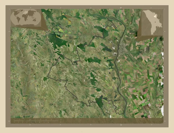 Rezina Okres Moldavsko Satelitní Mapa Vysokým Rozlišením Pomocné Mapy Polohy — Stock fotografie