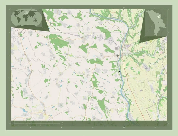Фелина Район Молдова Карта Улиц Места Расположения Крупных Городов Области — стоковое фото